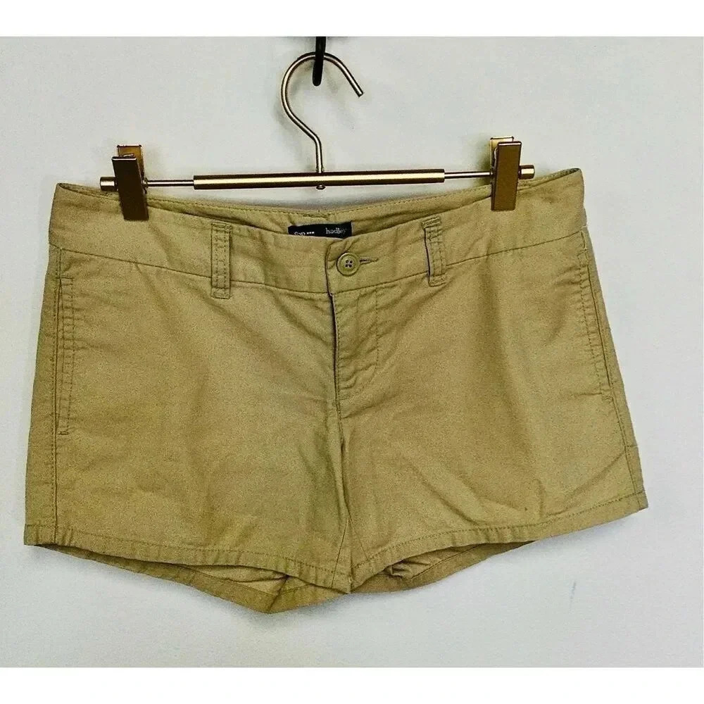 Gap Hadley Women's Tan Khaki Flat Front Stretch High Rise Chino‎ Shorts Size 1